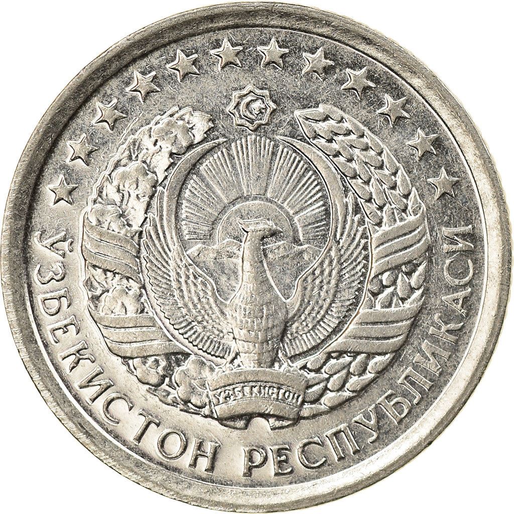 Uzbekistan | 10 Tiyin Coin | Stars | Cotton | Wheat | Sun | Huma Bird | Km:4.1 | 1994