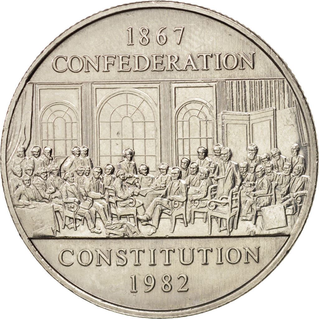 Canada | 1 Dollar Coin | Constitution Acts | Nickel | KM:134 | 1982