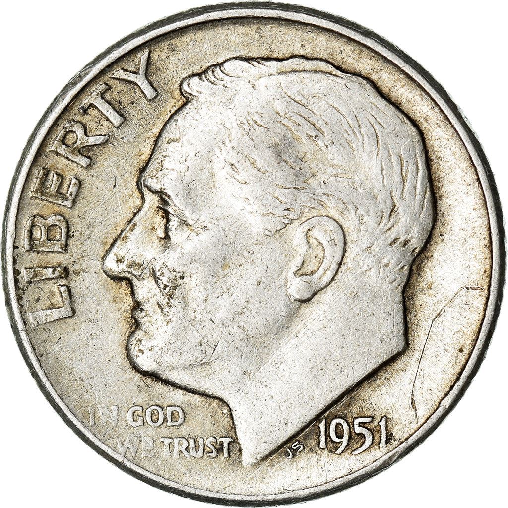 アメリカ合衆国 | 1ダイム硬貨 | フランクリン・D・ルーズベルト | KM:195 | 1946年 - 1964年