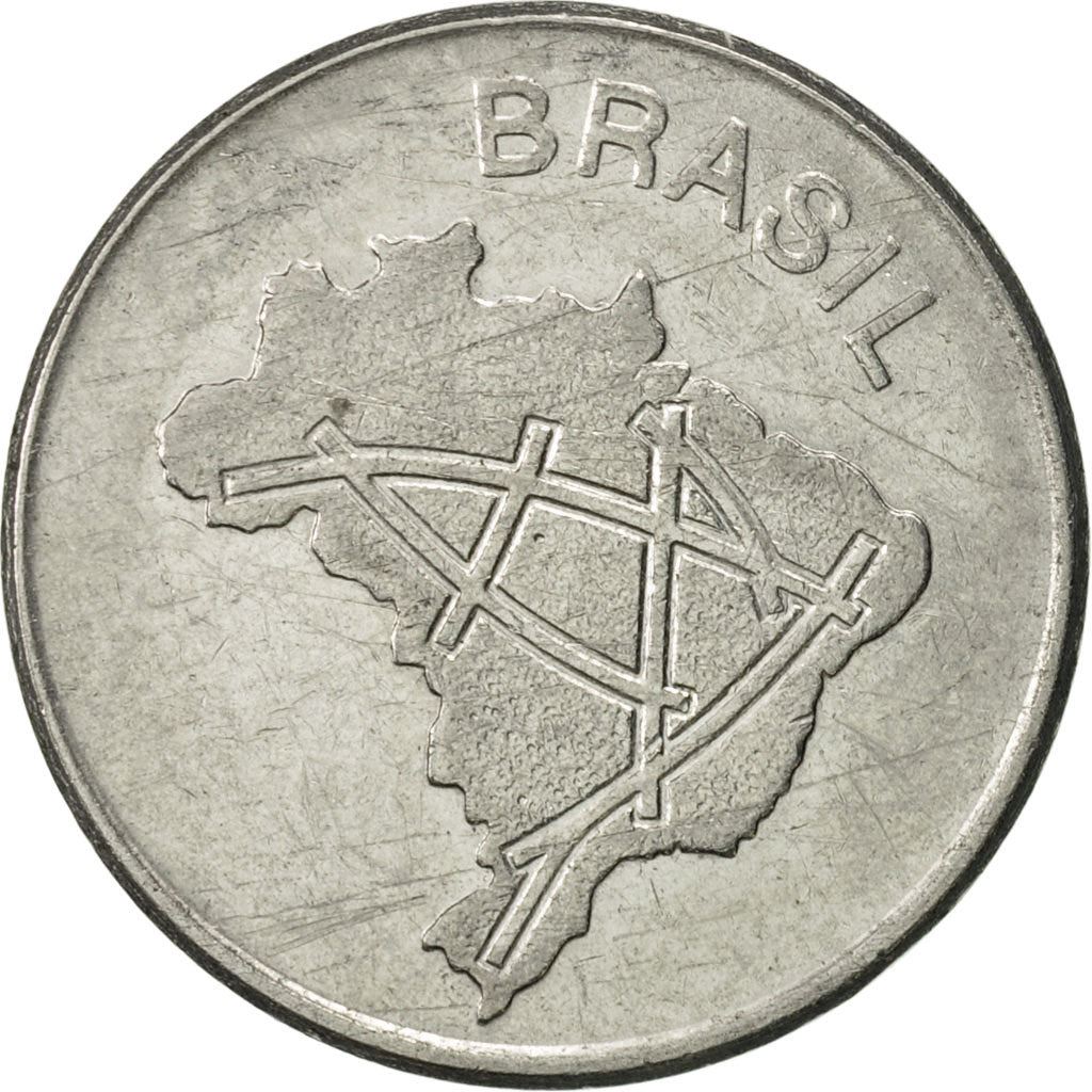 Brasiliansk 10 Cruzeiros Mønt | KM592.1 | Brasiliens hovedvejskort | 1980 - 1984