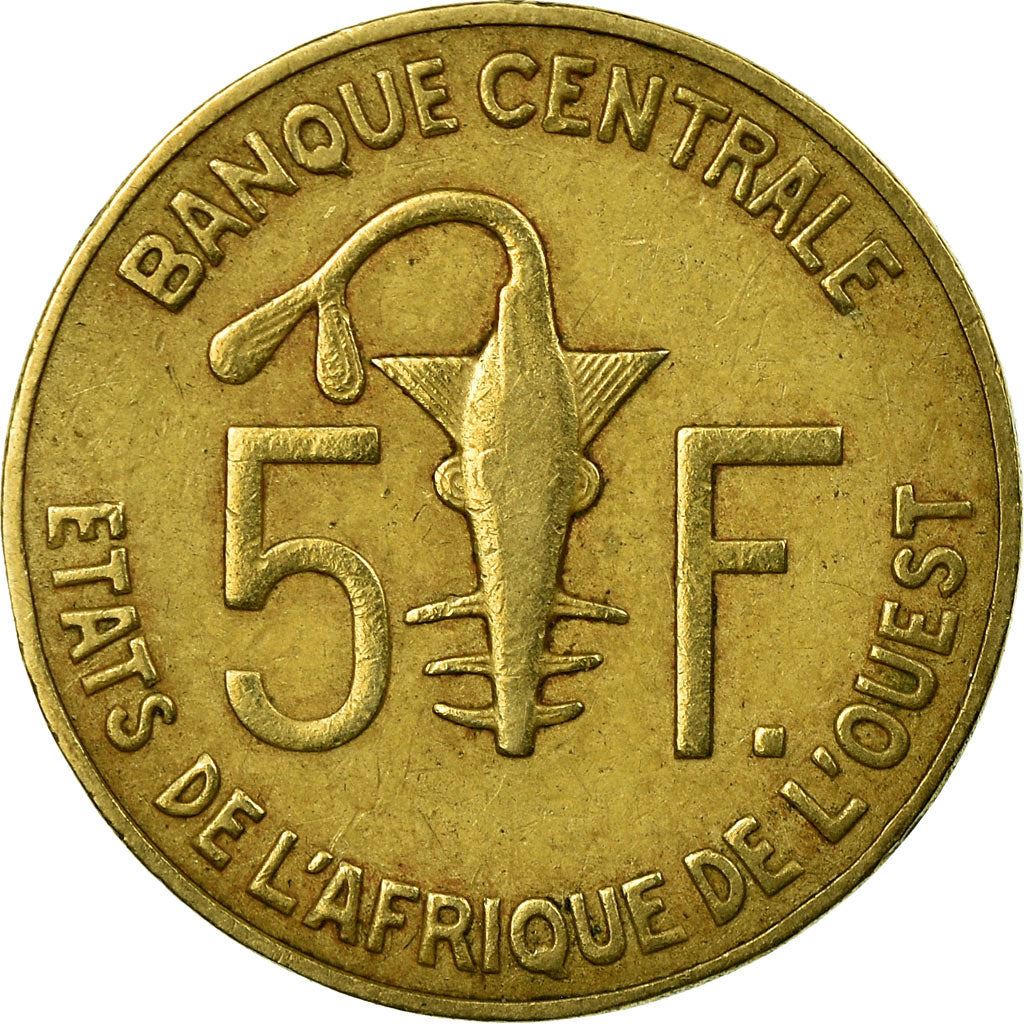 Western African States | 5 Francs Cfa Coin | Emblem of Central Bank | Gazelle | Km:2A | 1965 - 2023