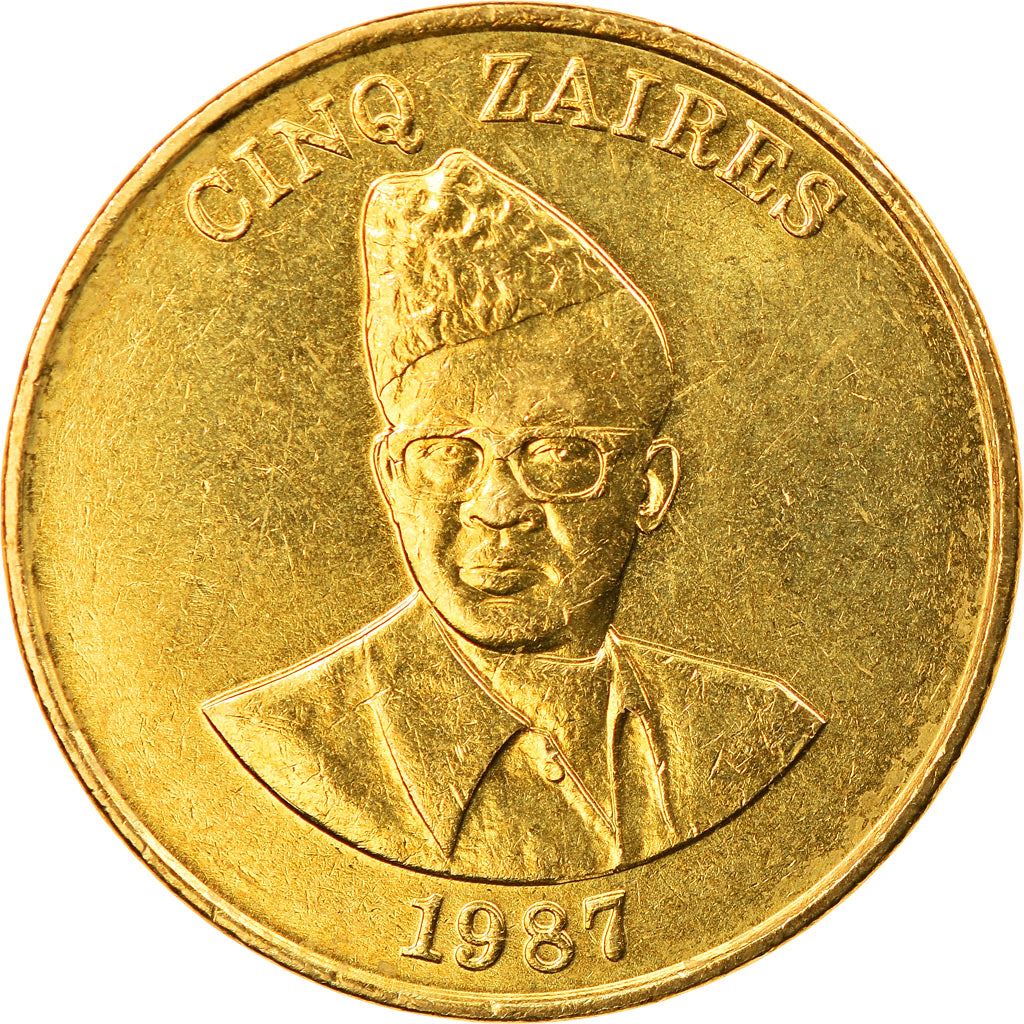 Zaire | 5 Zaires Coin | Mobutu Sese Seko | Km:14 | 1987
