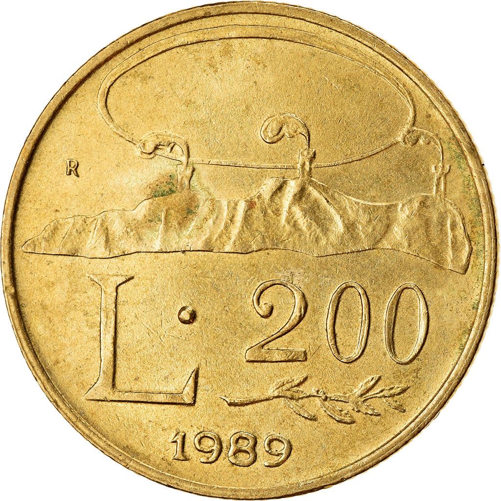 San Marino | 200 Lire Coin | the three hills | Km:238 | 1989