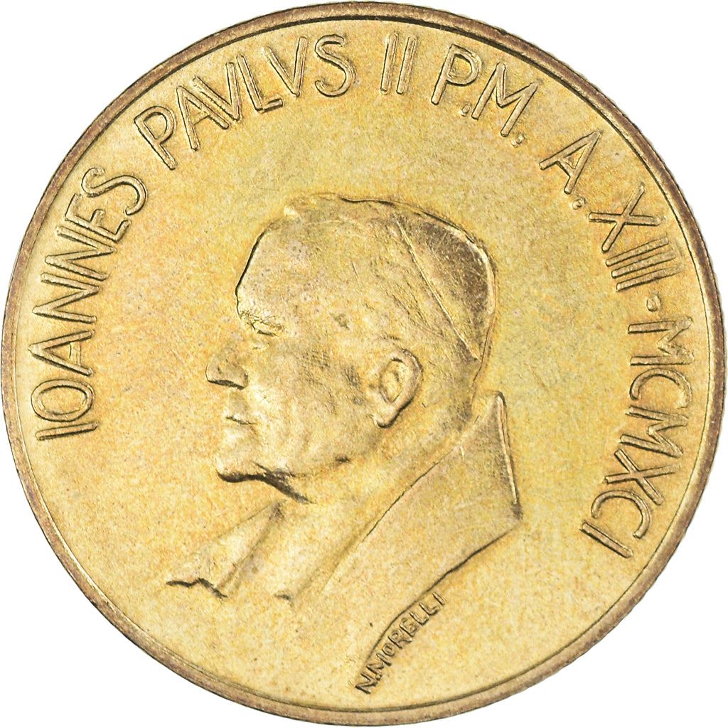 Vatican City | 200 Lire Coin | John Paul II | Km:232 | 1991
