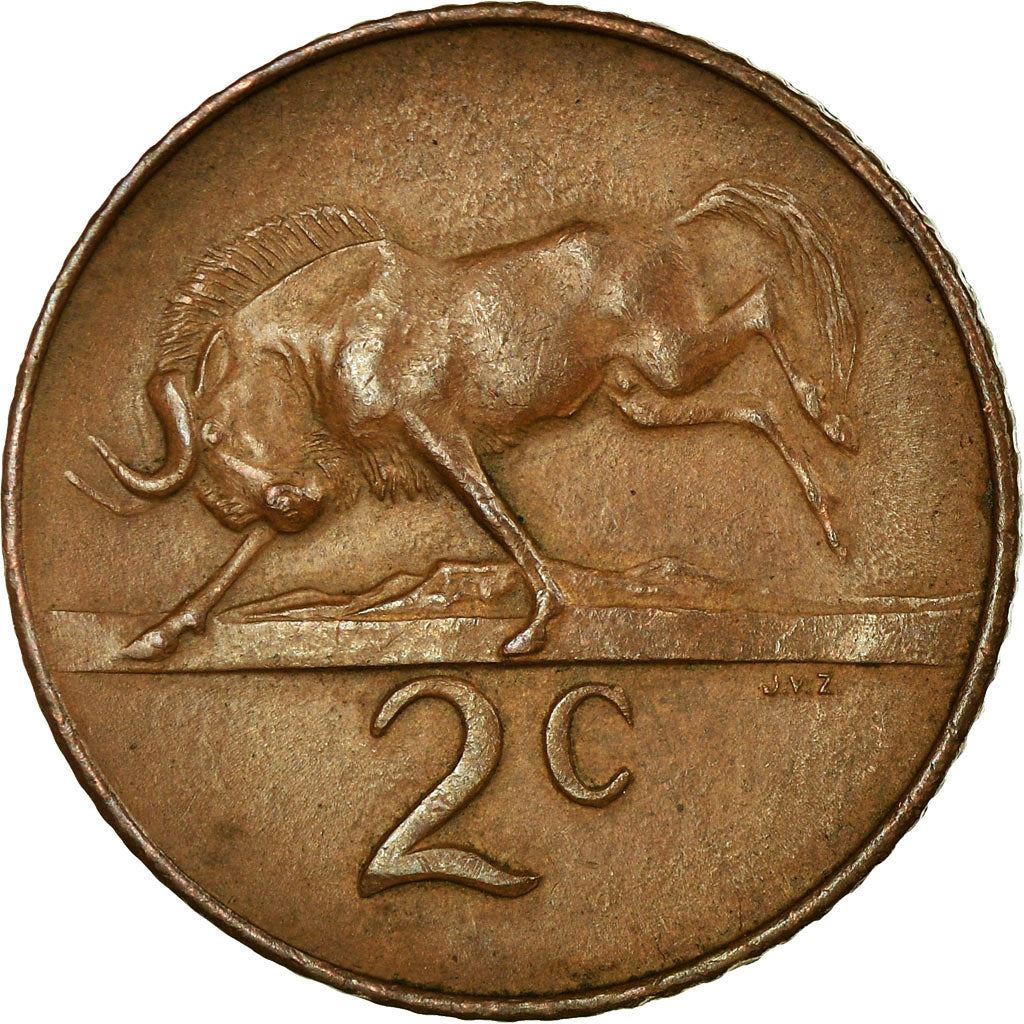 South Africa 2 Cents Coin | English Legend - SOUTH AFRICA | KM66.1 | 1965 - 1969
