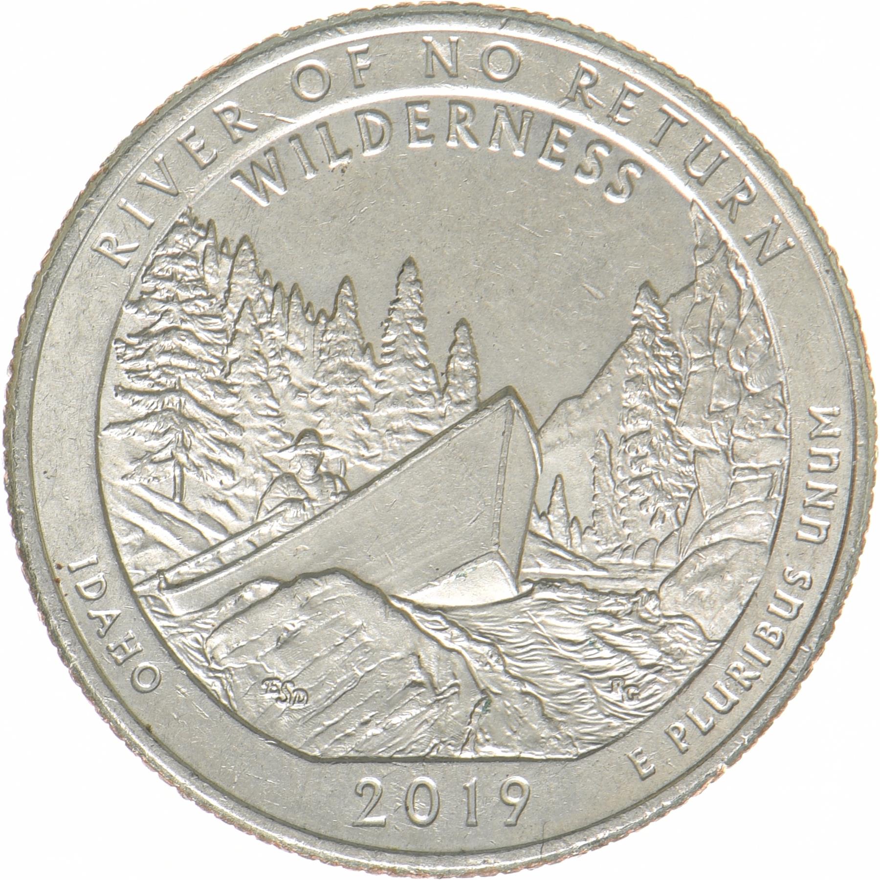 United States | ¼ Dollar Coin | Copper-nickel clad copper | Frank Church River of No Return Wilderness, Idaho | KM:697 | 2019