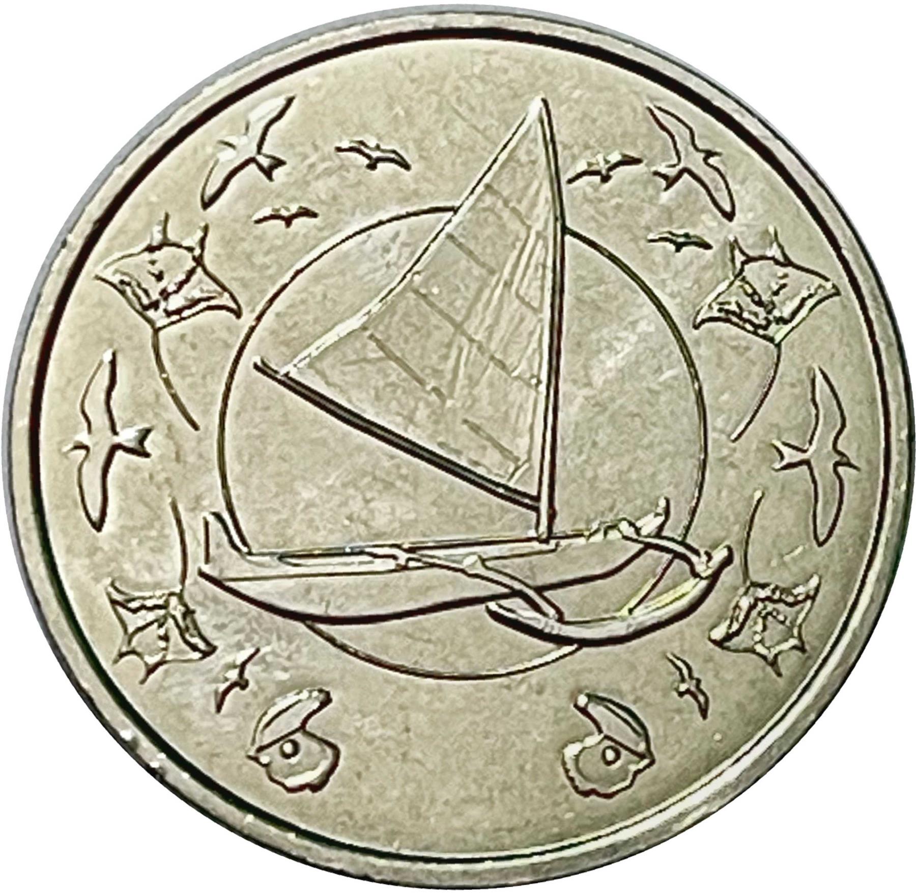 French Pacific Territories | 10 Francs Cfp Coin | Waves | Canoe | Marine Fauna | 2021 - 2022