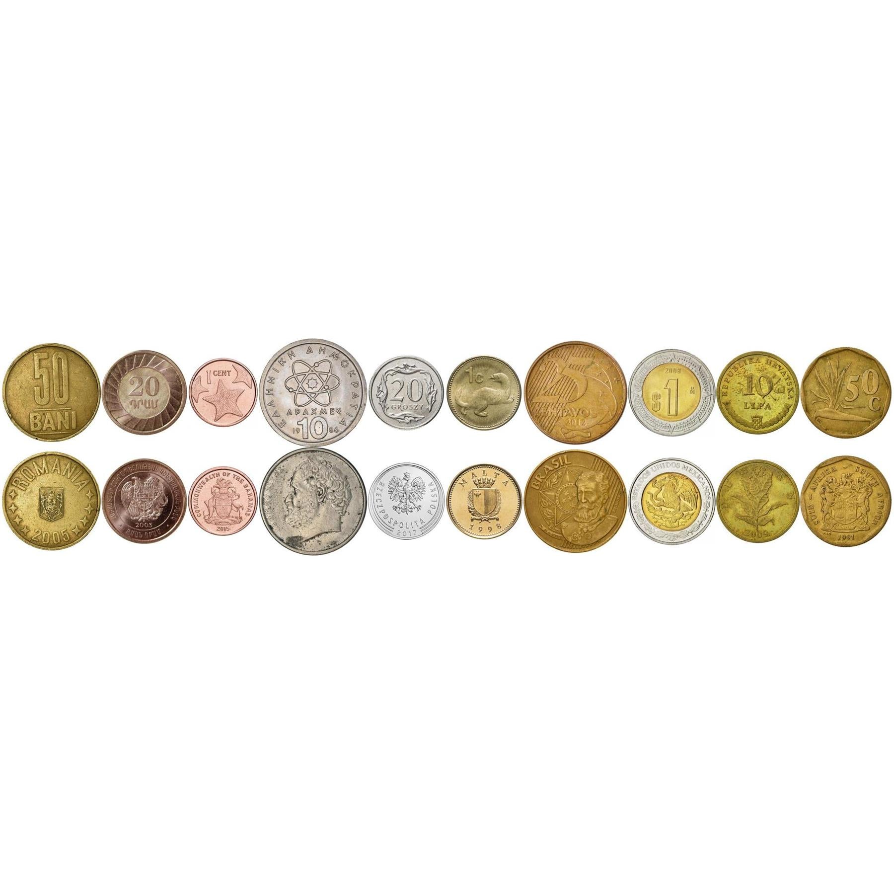 Christian Country Coin Set – 10 Circulated Coins from Religious Countries - Historic Leaders & Cultural Designs – Vintage Christian Heritage Currency – Real Collectible World Currency Collection