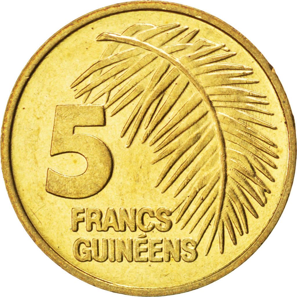Guinea | 5 Francs Guineens Coin | Palm leaf | Km:53 | 1985