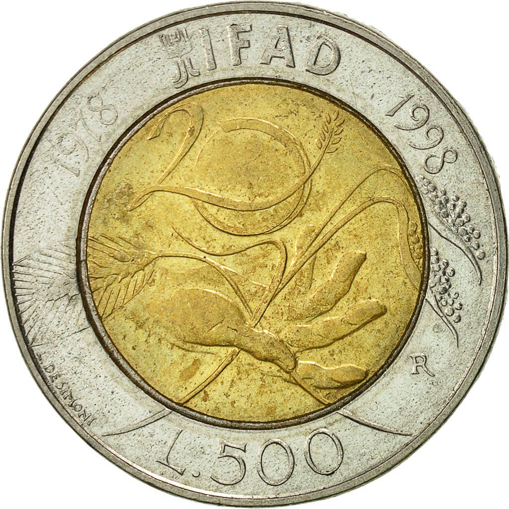 Italy | 500 Lire Coin | FAO | Km:193 | 1998