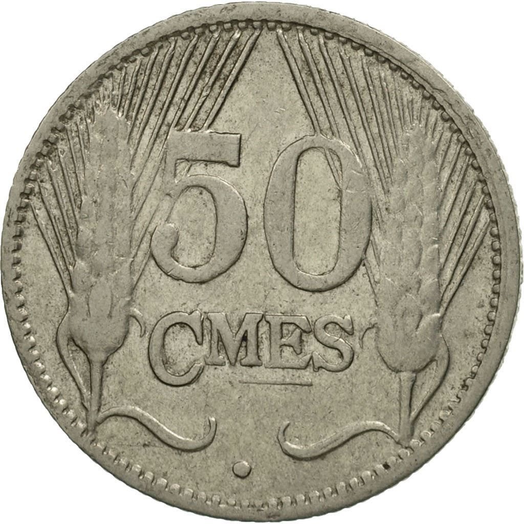Luxembourg | 50 Centimes Coin | Helmeted man | Km:43 | 1930