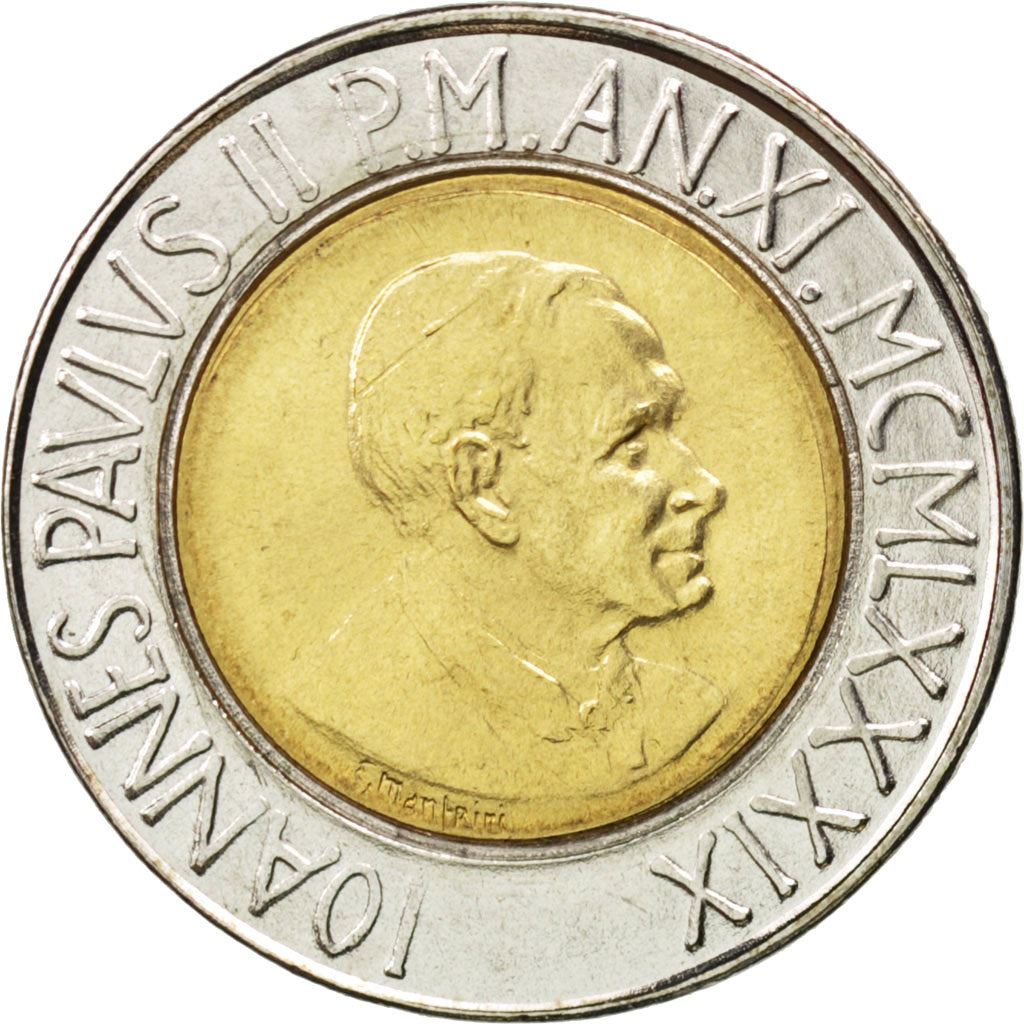 Vatican City | 500 Lire Coin | Grapevine | Km:218 | 1989