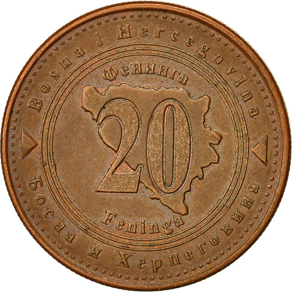 Bosnia and Herzegovina | 20 Feninga Coin | Map of Bosnia | Km:116 | 1998 - 2025