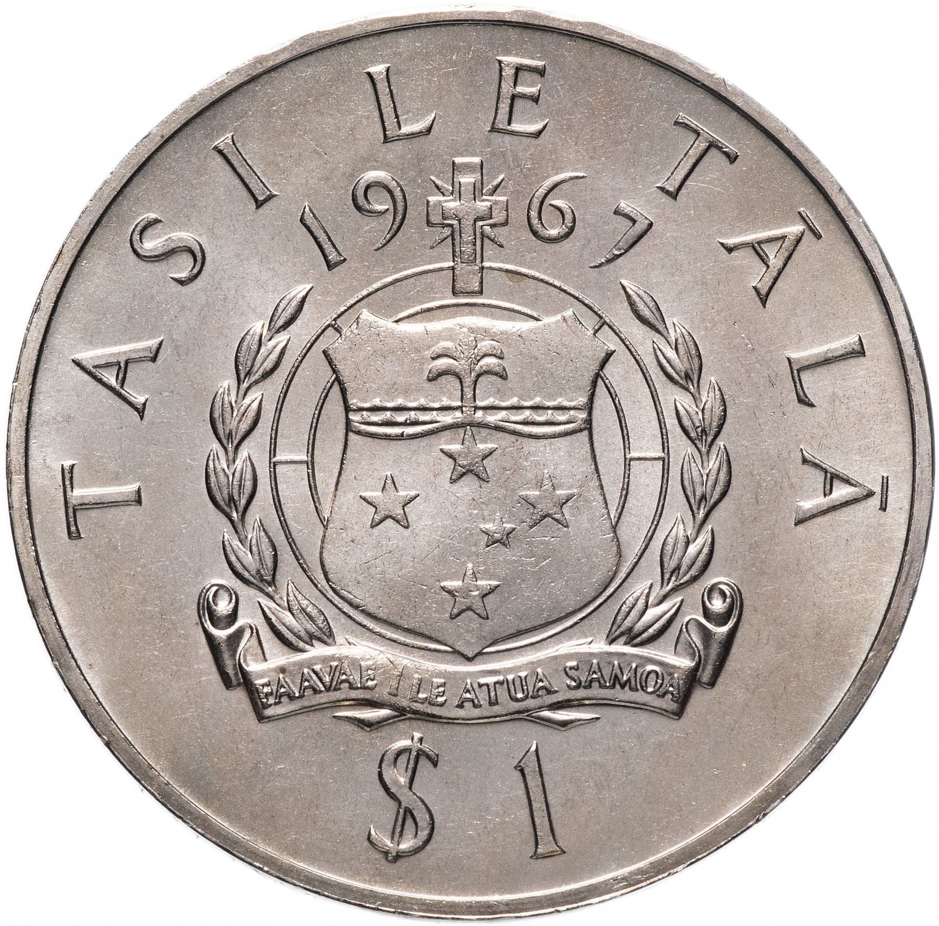 Samoa | 1 Tala Mynt | Malietoa Tanumafili II | Sköld | Kors Stjärnbild | KM:7 | 1967