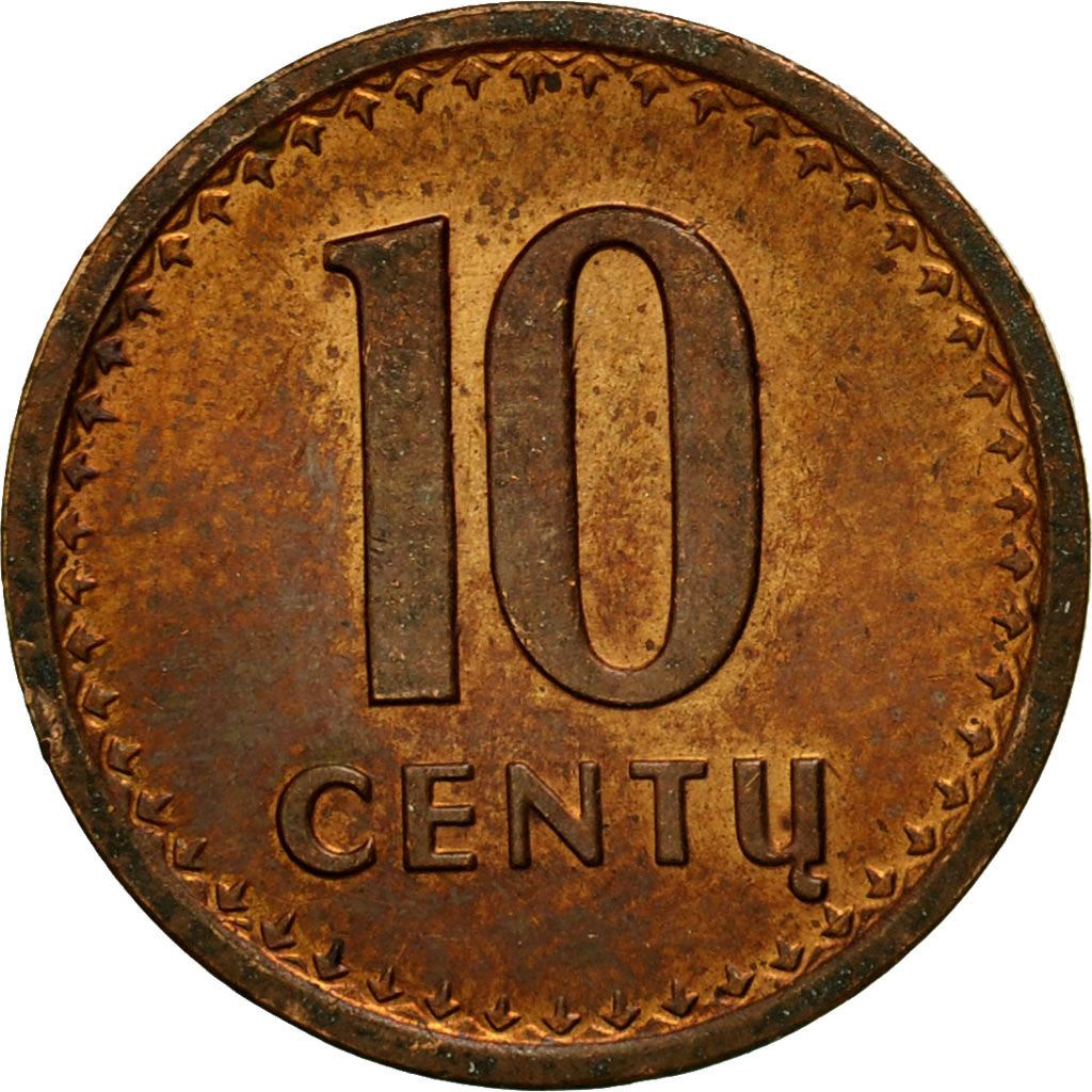 Litauen Mynt Litauiska 10 Centų | Vytis | Riddare | Häst | KM88 | 1991