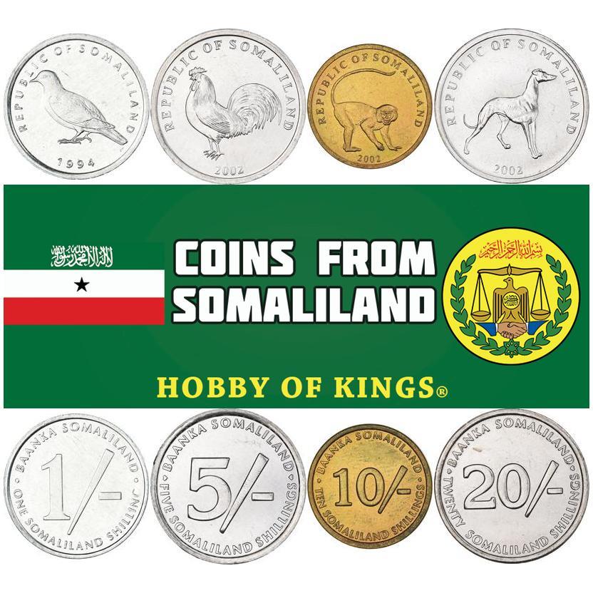 Somaliland | 4 Münzsatz | 1 Schilling 5 10 20 Schilling | 1994 - 2002