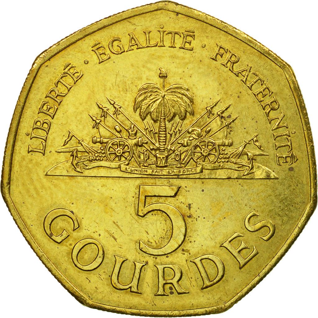 Haiti | 5 Gourdes Coin | Haitian Statesmen | Cannon | Km:156 | 1995 - 2019