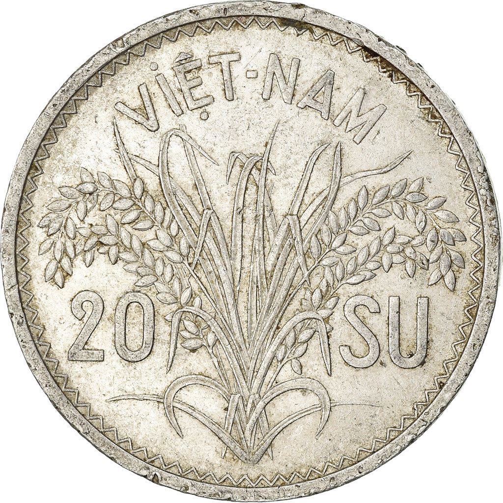 South Vietnam | 20 Su Coin | Rice plant | Km:2 | 1953