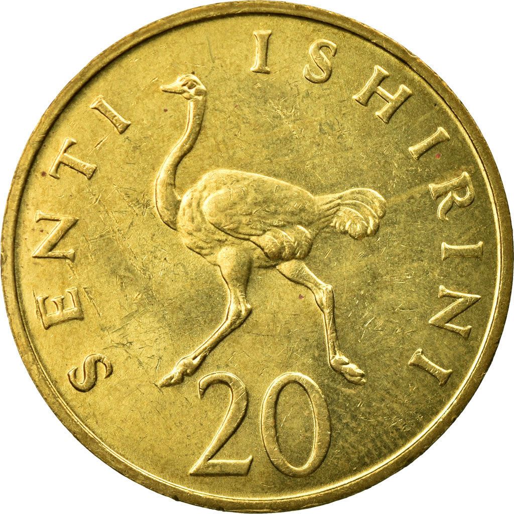 Tanzania | 20 Senti Coin | Ostrich | Km:2 | 1966 - 1984