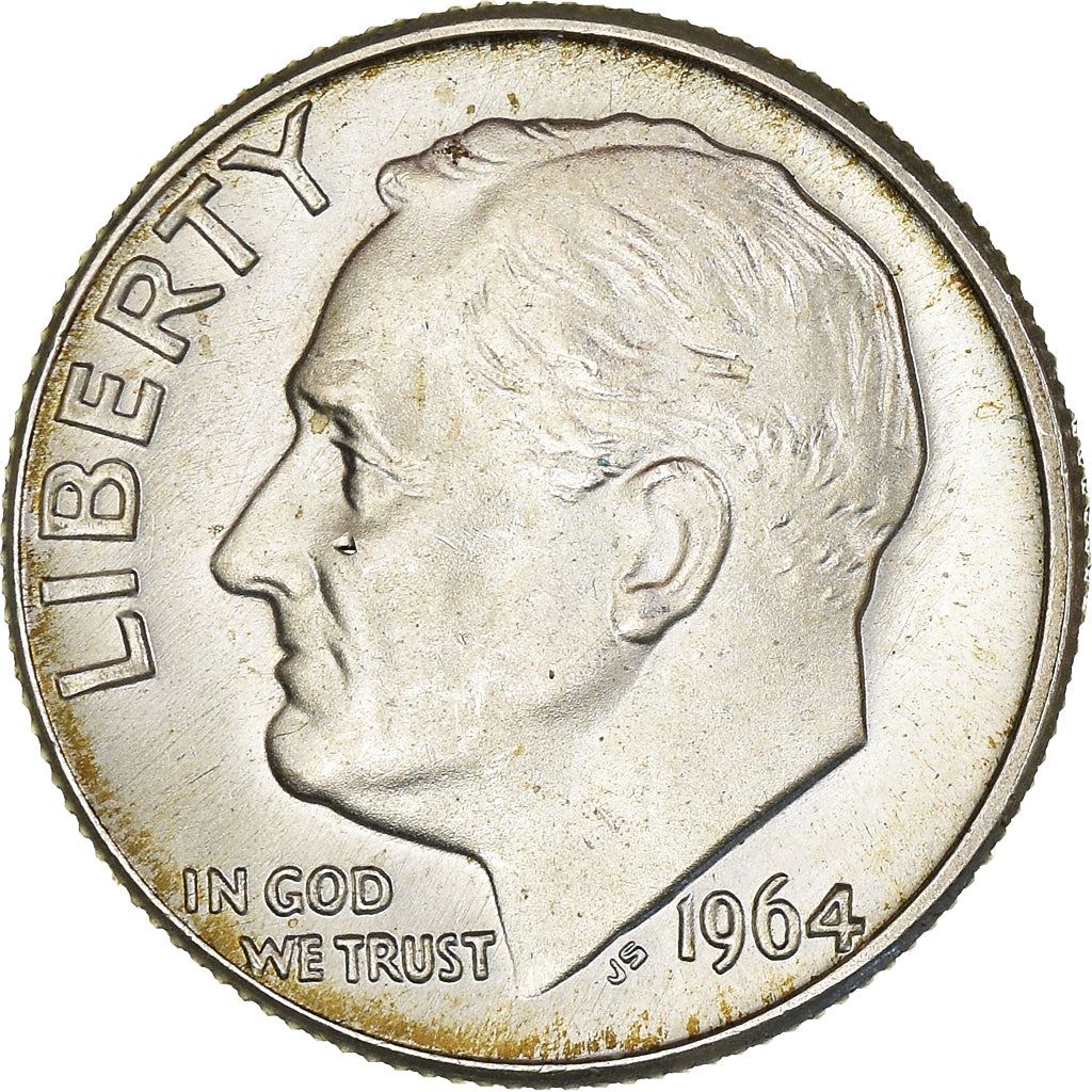 アメリカ合衆国 | 1ダイム硬貨 | フランクリン・D・ルーズベルト | KM:195 | 1946年 - 1964年