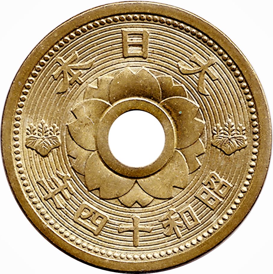 Japan | 10 Sen Coin | Waves | Sakura | Chrysanthemum | Y:58, JNDA:01-29 | 1938 - 1940