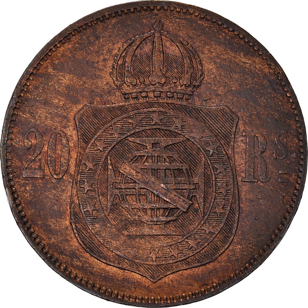 Brazil | 20 Reis Coin | Pedro II | Km:474 | 1868 - 1870