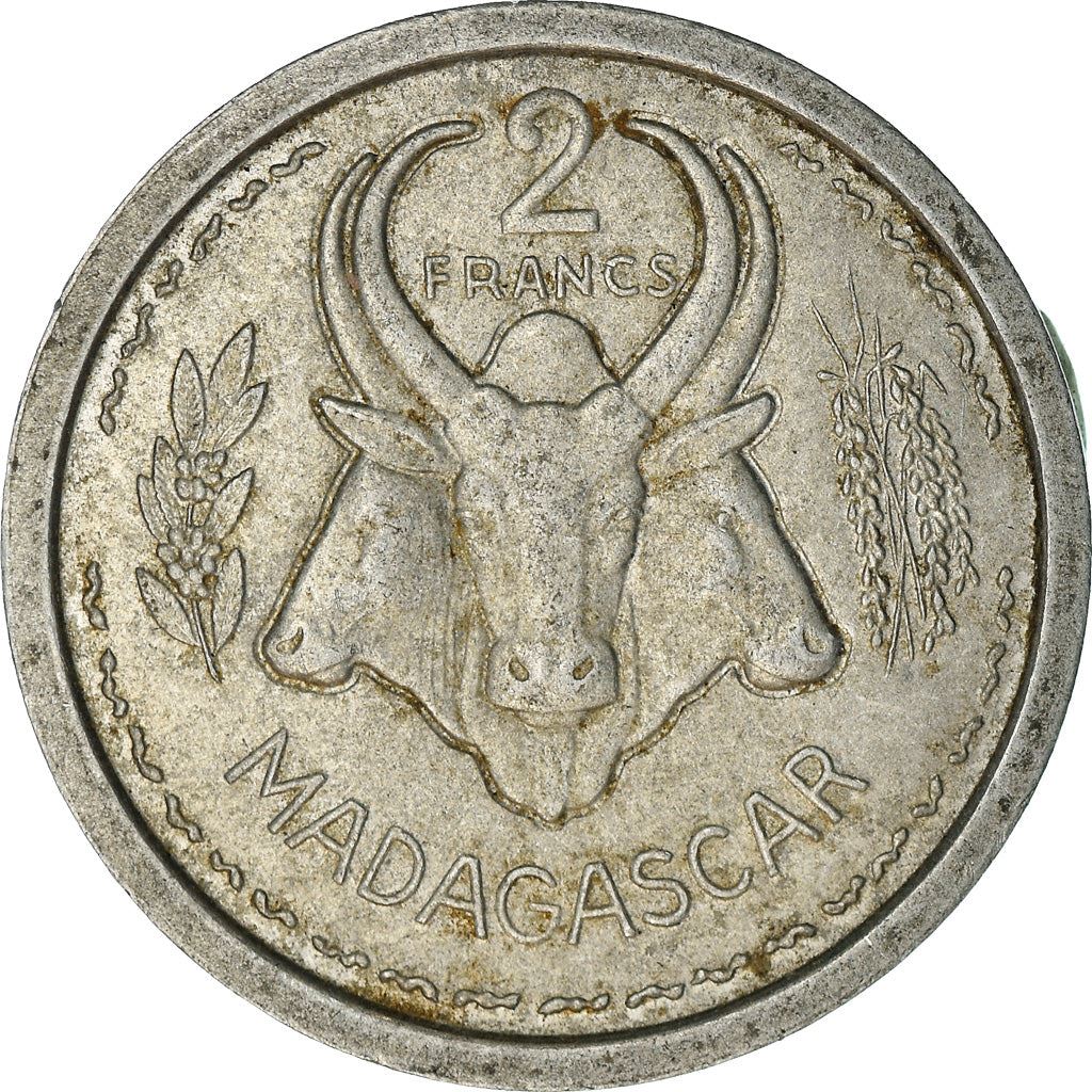 Madagascar | 2 Francs Coin | Marianne | Zebu | Km:4 | 1948