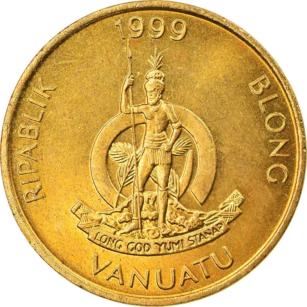 Vanuatu | 2 Vatu Coin | Melanesian Warrior | Triton Conch Shell | Km:4 | 1983 - 2002