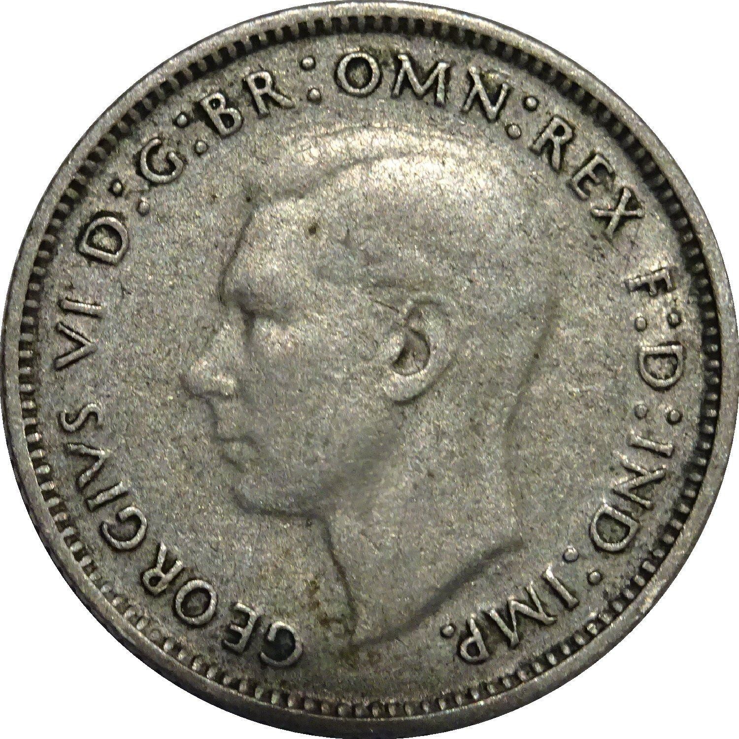 Australia | 6 Pence Coin | George VI | Km:38A | 1946 - 1948
