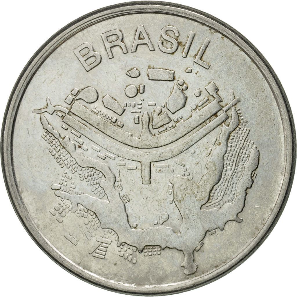 Brazil | 50 Cruzeiros Coin | Map of Brasilia | Km:594 | 1981 - 1984