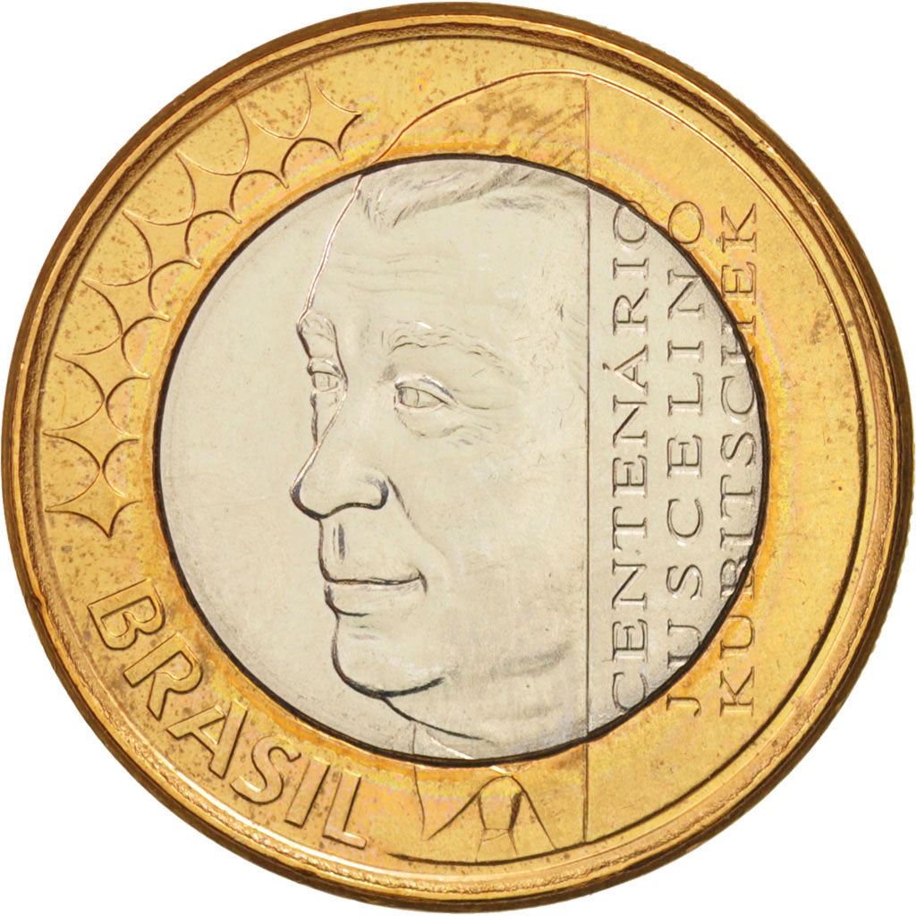 Brazil | 1 Real Coin | Juscelino Kubitschek | Km:656 | 2002