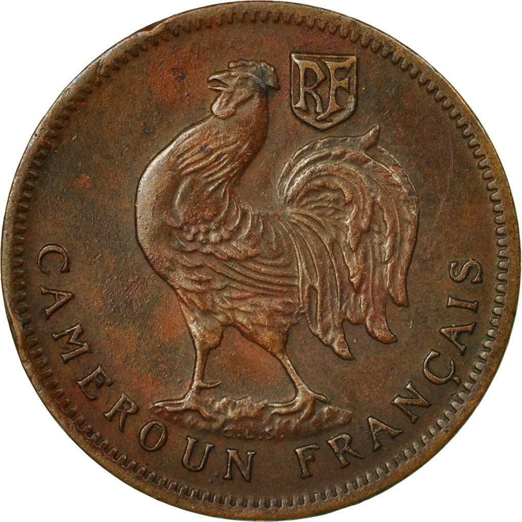 French Cameroon | 50 Centimes Coin | Rooster | Lorraine Cross | Km:4 | 1943