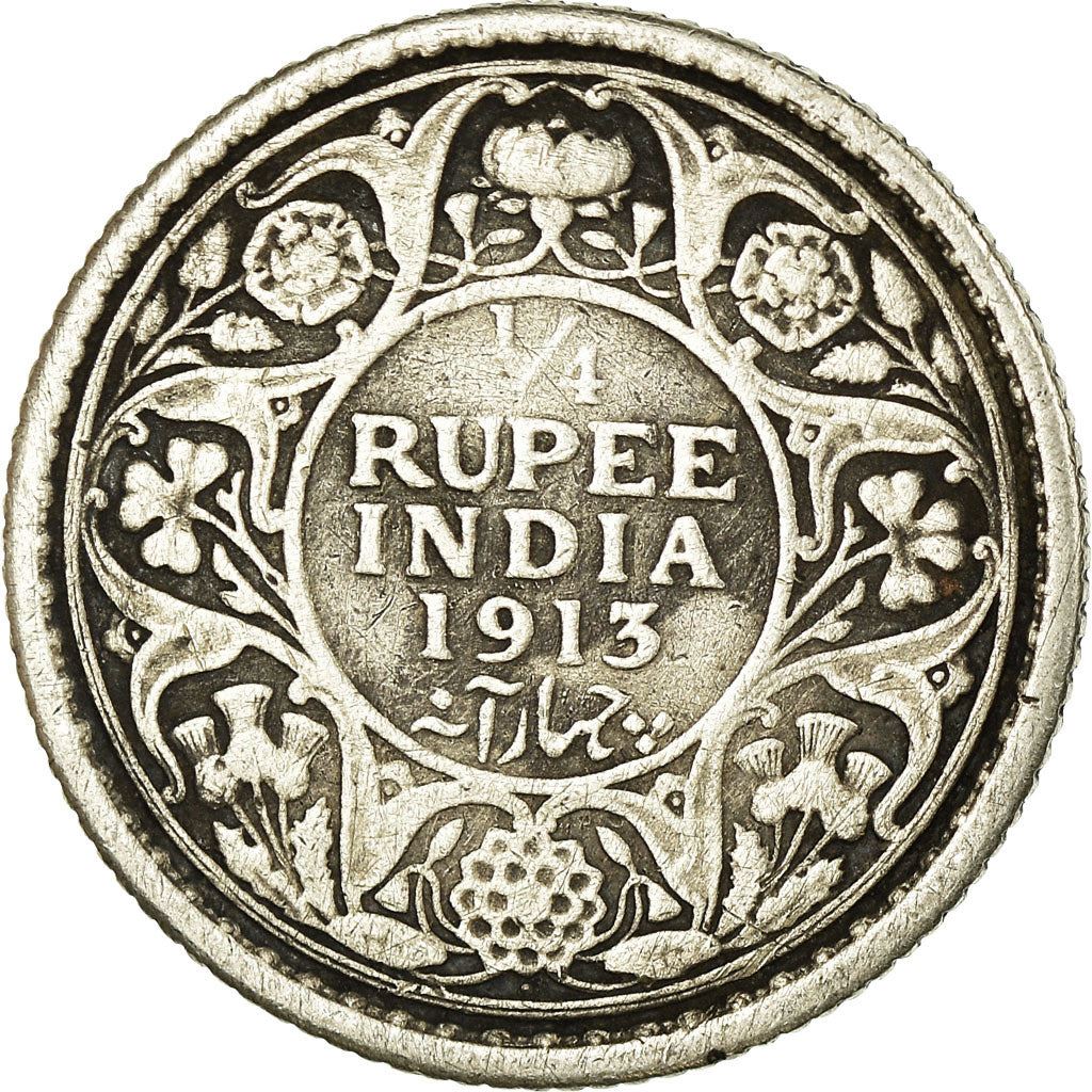 India - British | 1/4 Rupee Coin | King George V | Km:518 | 1912 - 1936