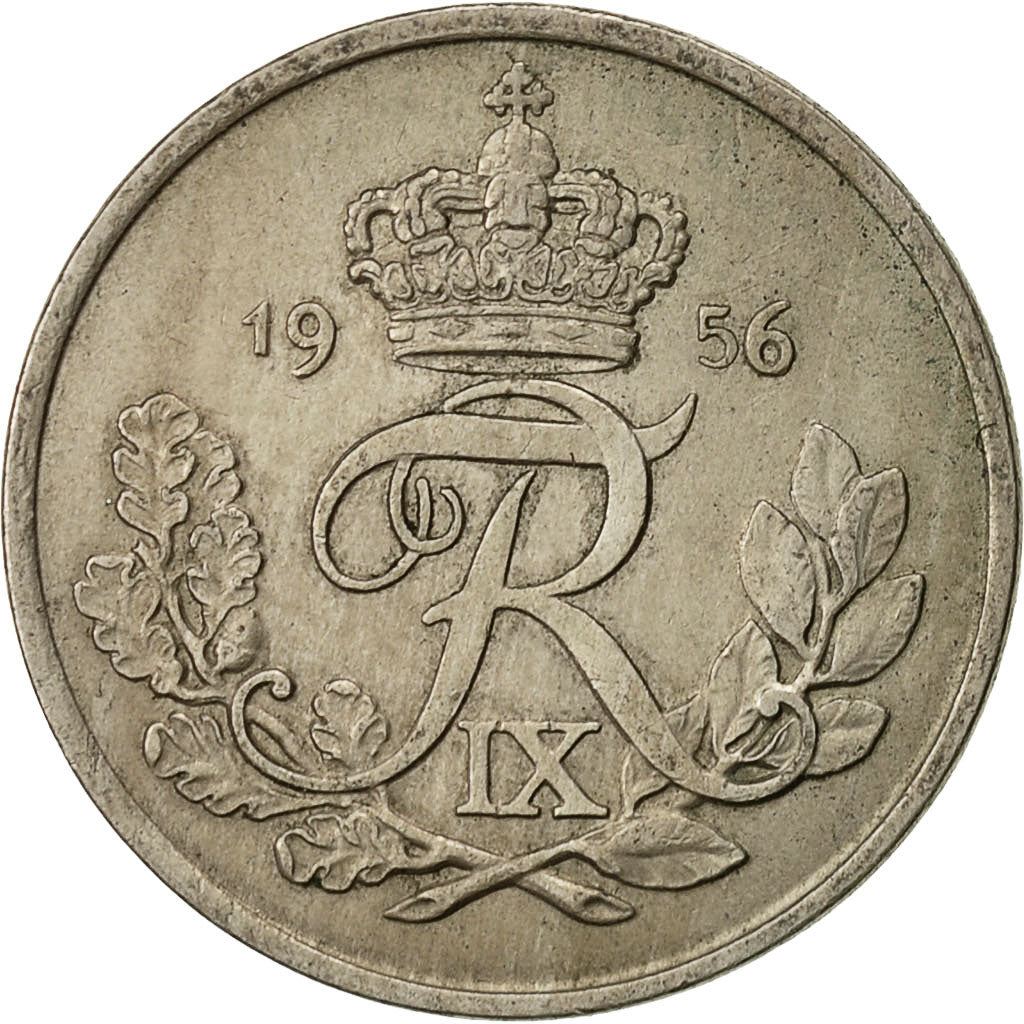 Denmark | 25 Ore Coin | Monogram | Km:842 | 1948 - 1960