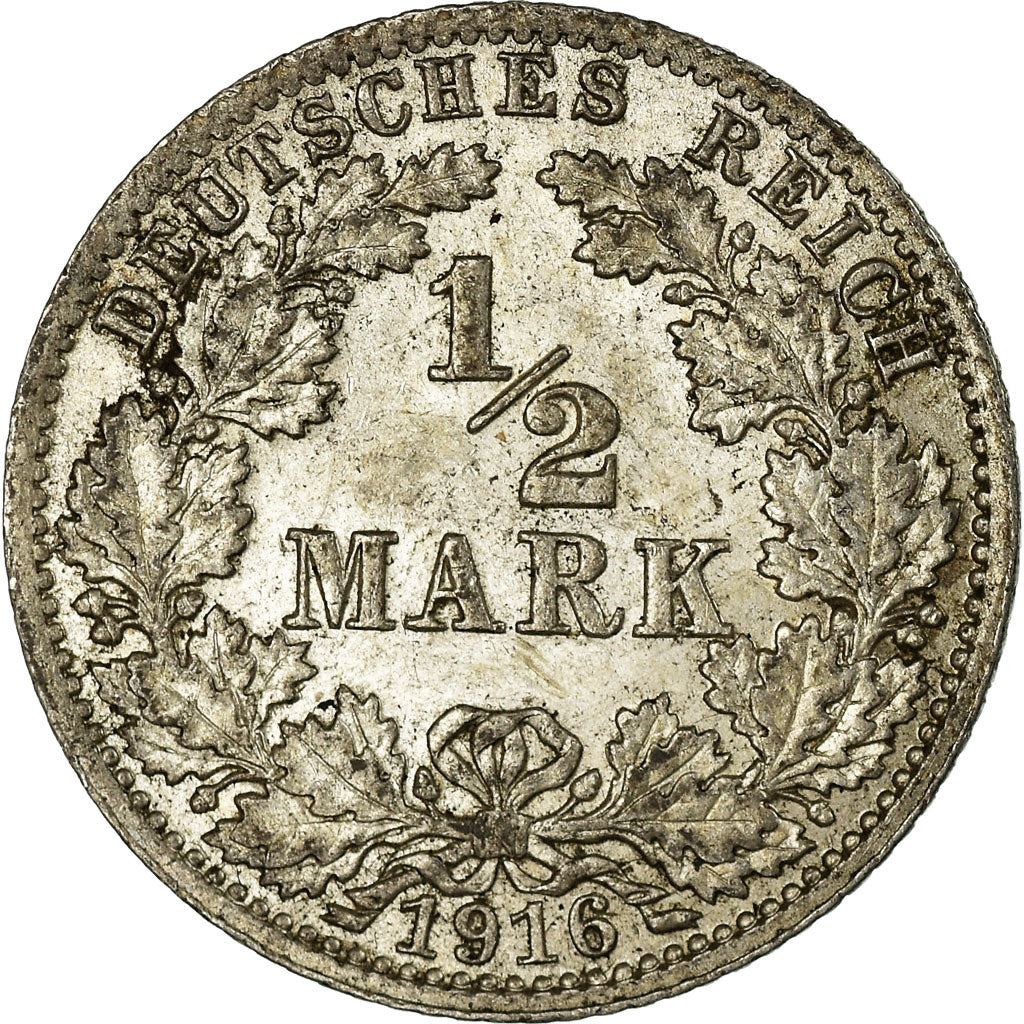 German Empire 1/2 Mark Coin | Deutsches Reich | Wilhelm II | Type 2 | KM17 | 1905 - 1919
