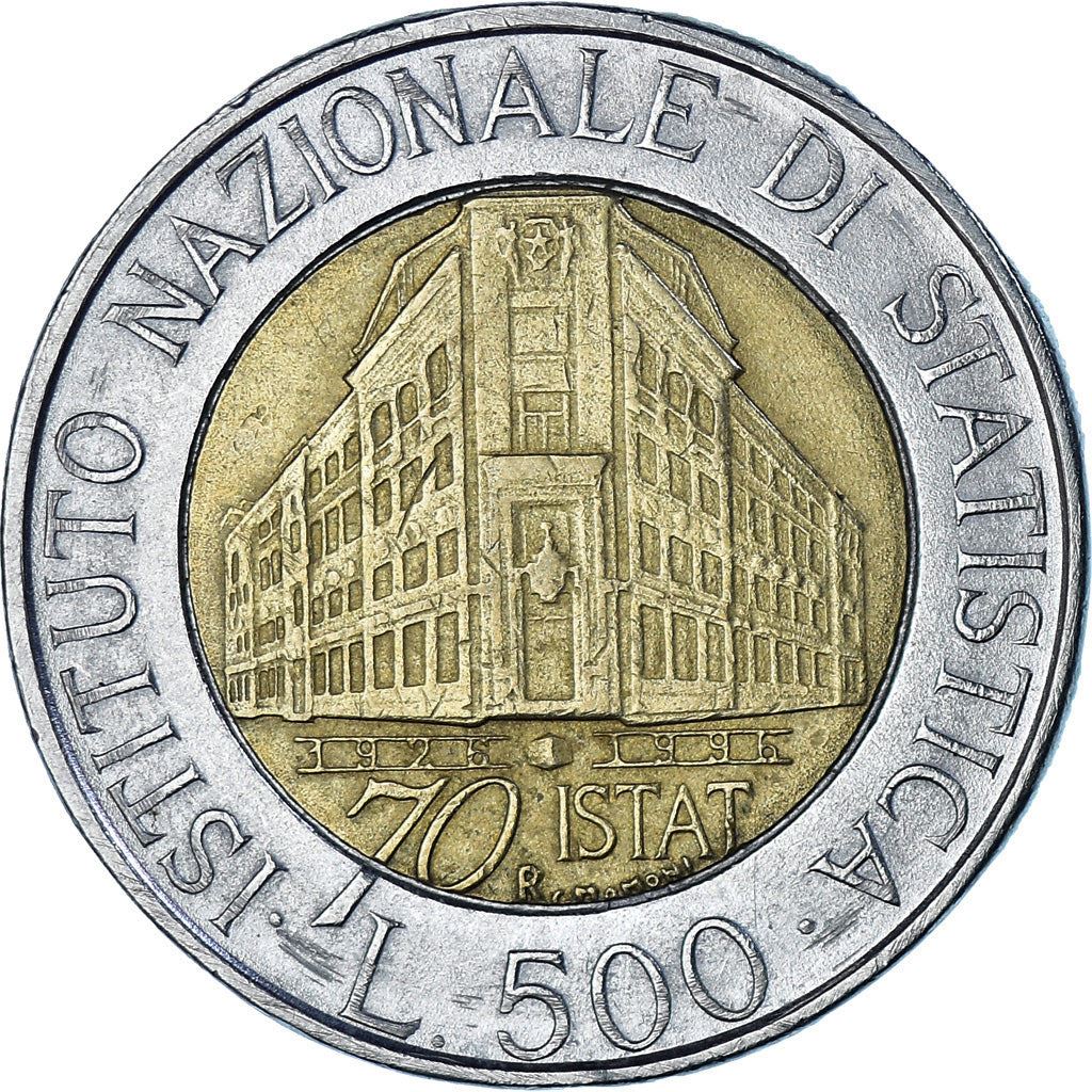 Italy | 500 Lire Coin | Institute of Statistics | Km:181 | 1996