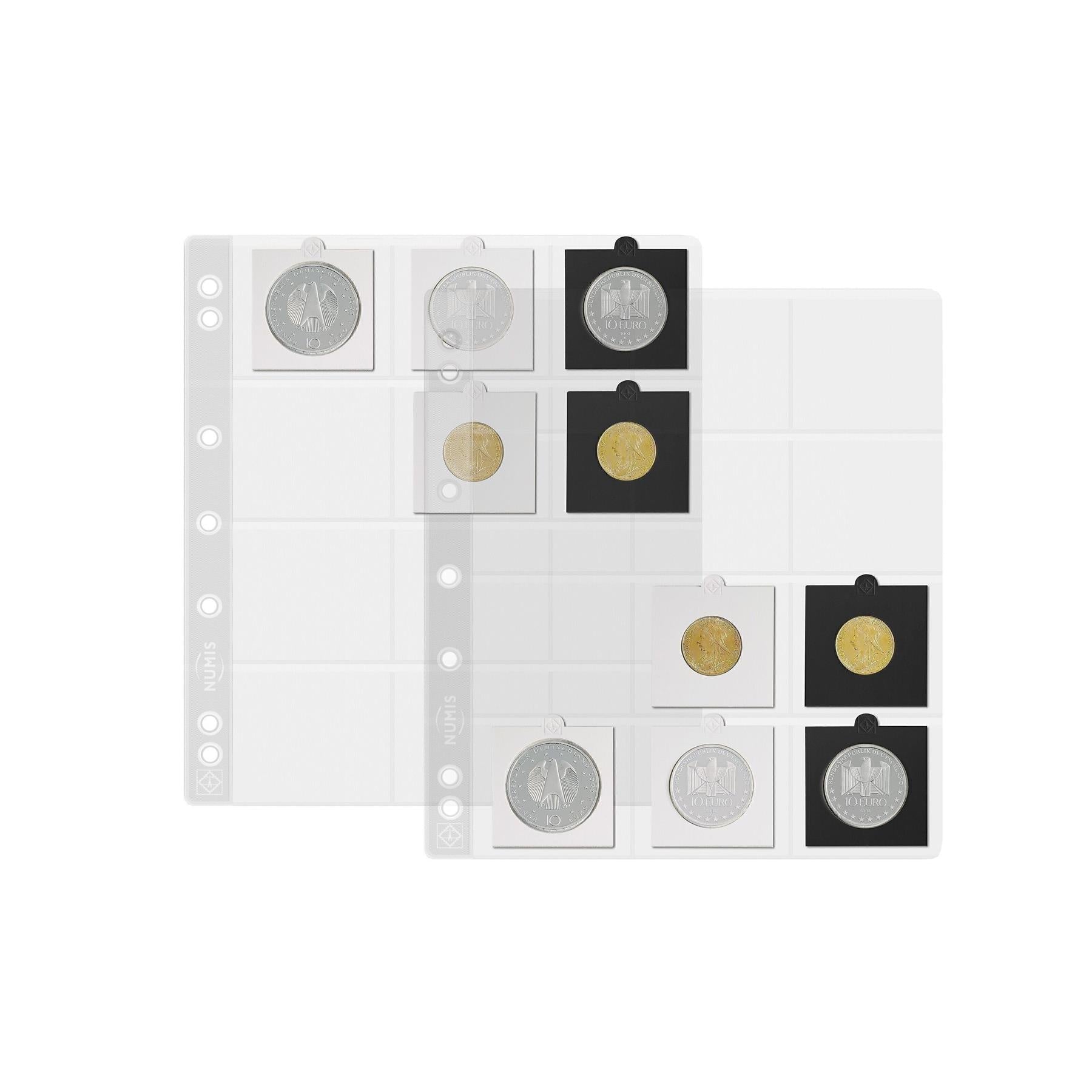 NUMIS Coin Sheets for Coin Albums | Packs of 5 | Different Pocket Configurations