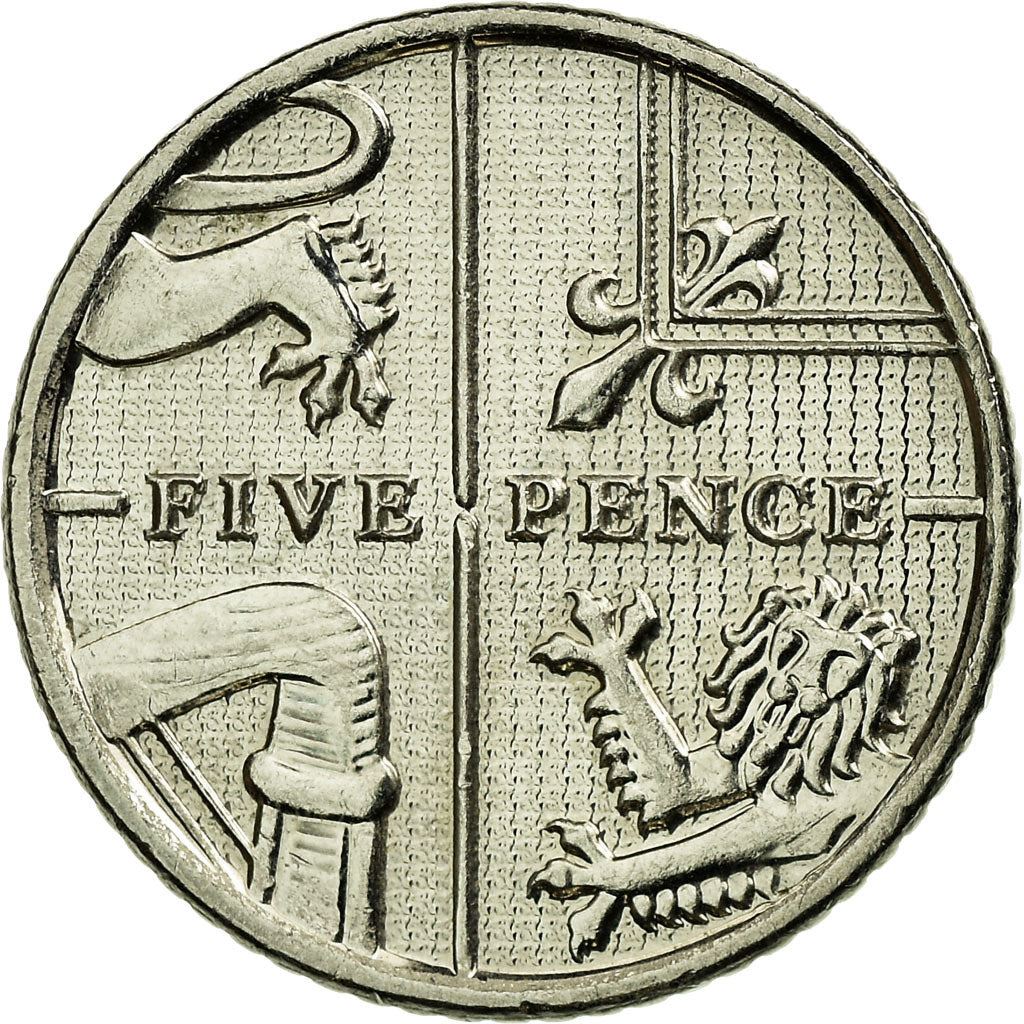 United Kingdom | 5 Pence Coin | Elizabeth II | Km:1109D | 2011 - 2015