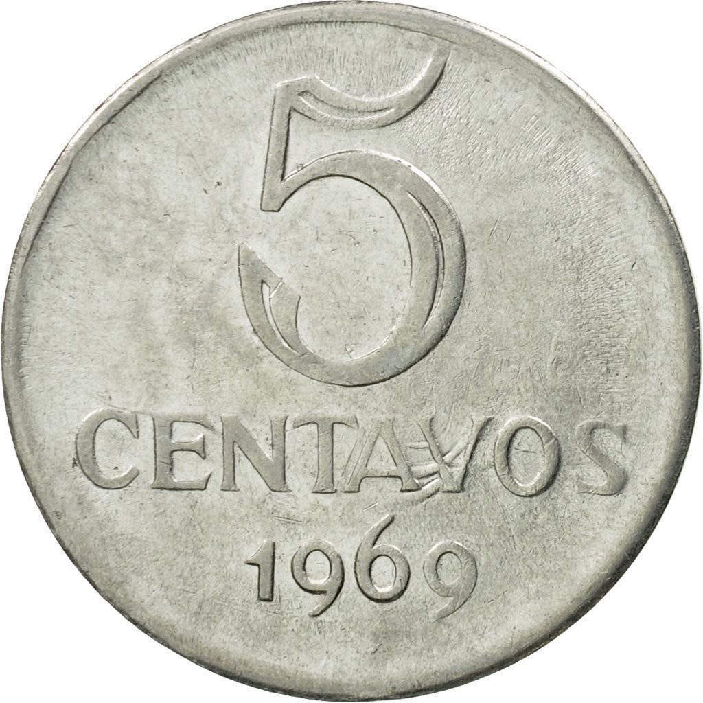 Brazil | 5 Centavos Coin | Effigie | Km:577.1 | 1969 - 1975