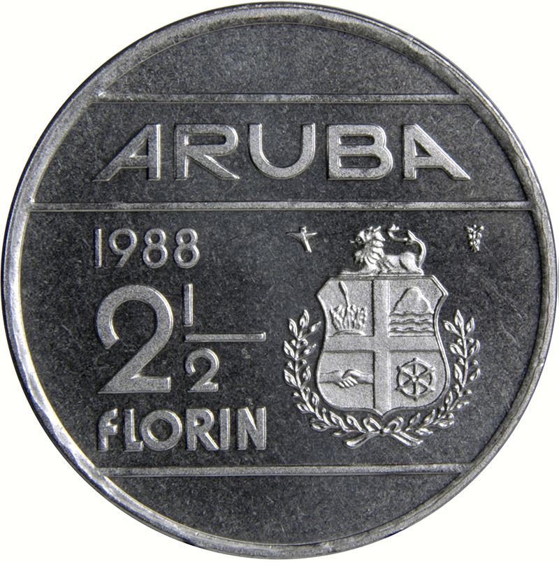 Aruba 2.5 Florin Coin | Queen Beatrix | KM6 | 1986 - 2013