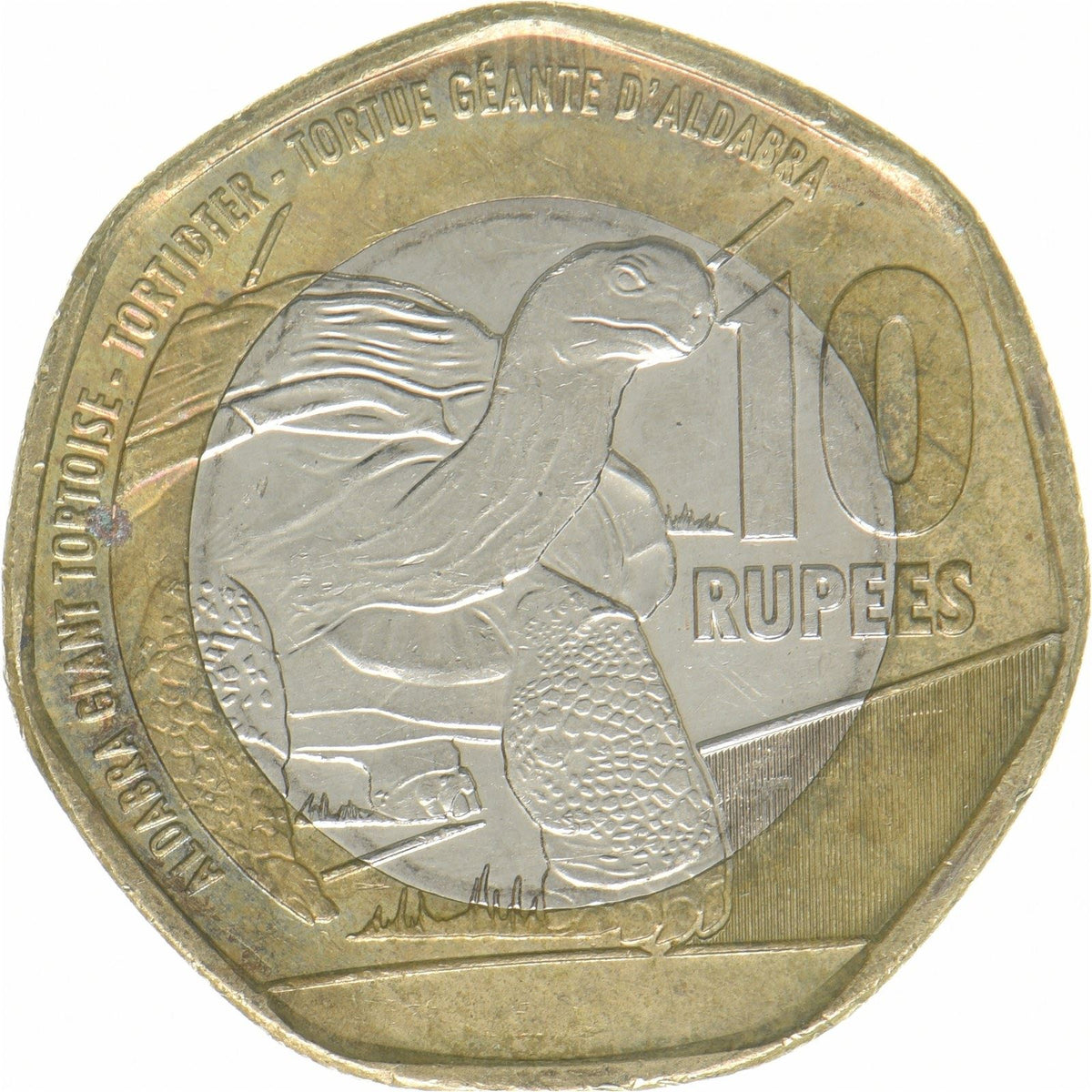 Seychelles | 10 Rupees Coin | Aldabra Giant Tortoise | Bimetallic | KM:182a | 2018