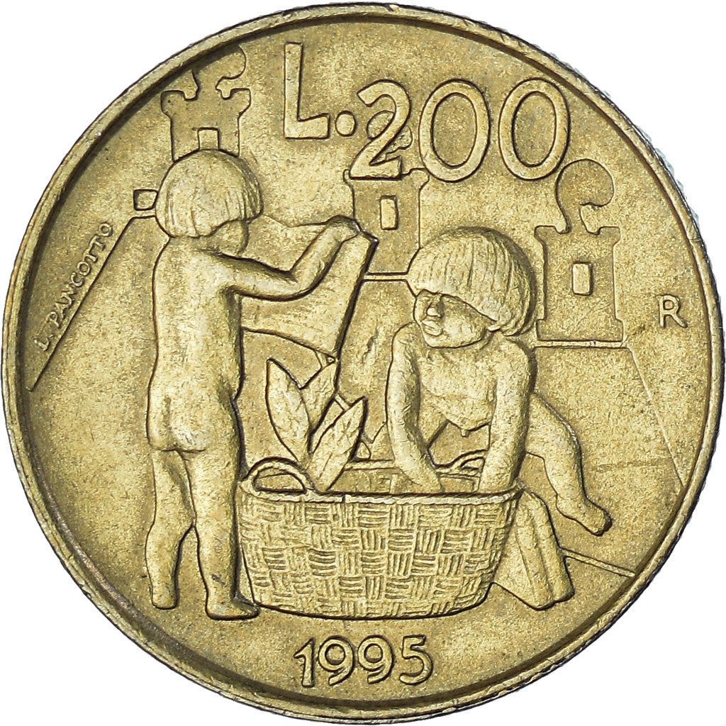 San Marino | 200 Lire Coin | Children | Km:329 | 1995