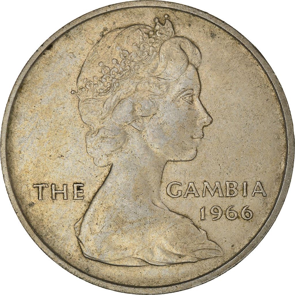 The Gambia | 4 Shillings Coin | Slender-snouted crocodile | Km:6 | 1966