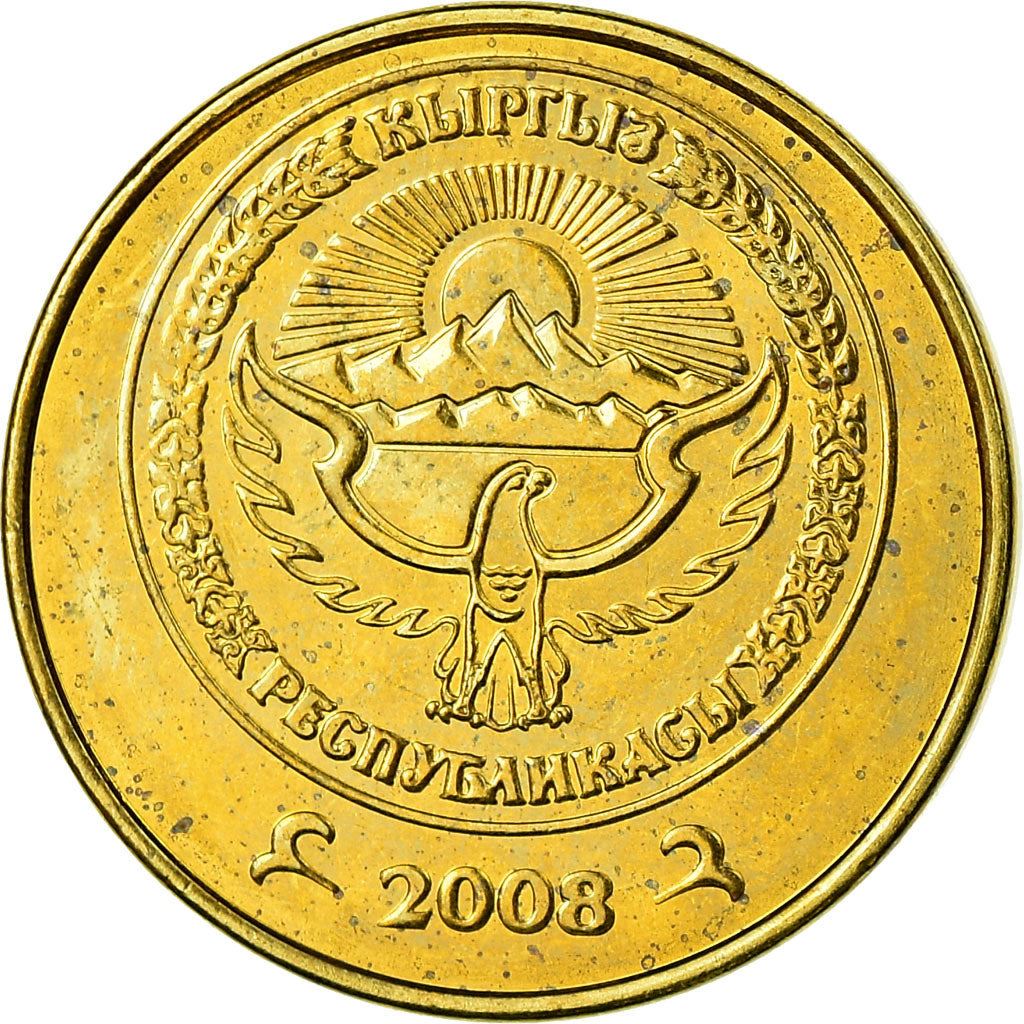 Kyrgyzstan 50 Tyiyn Coin | Falcon | Flower | KM13 | 2008