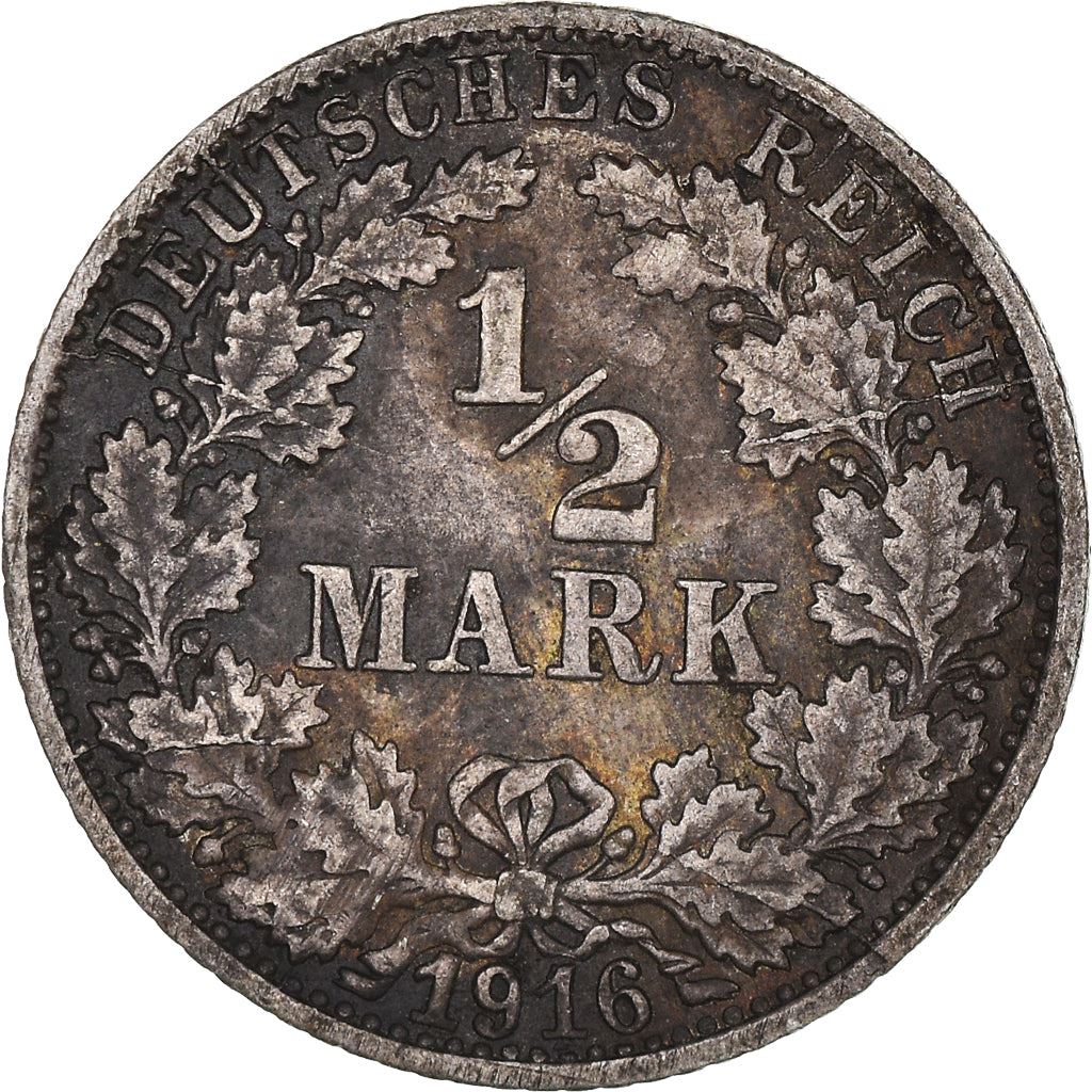 German Empire 1/2 Mark Coin | Deutsches Reich | Wilhelm II | Type 2 | KM17 | 1905 - 1919