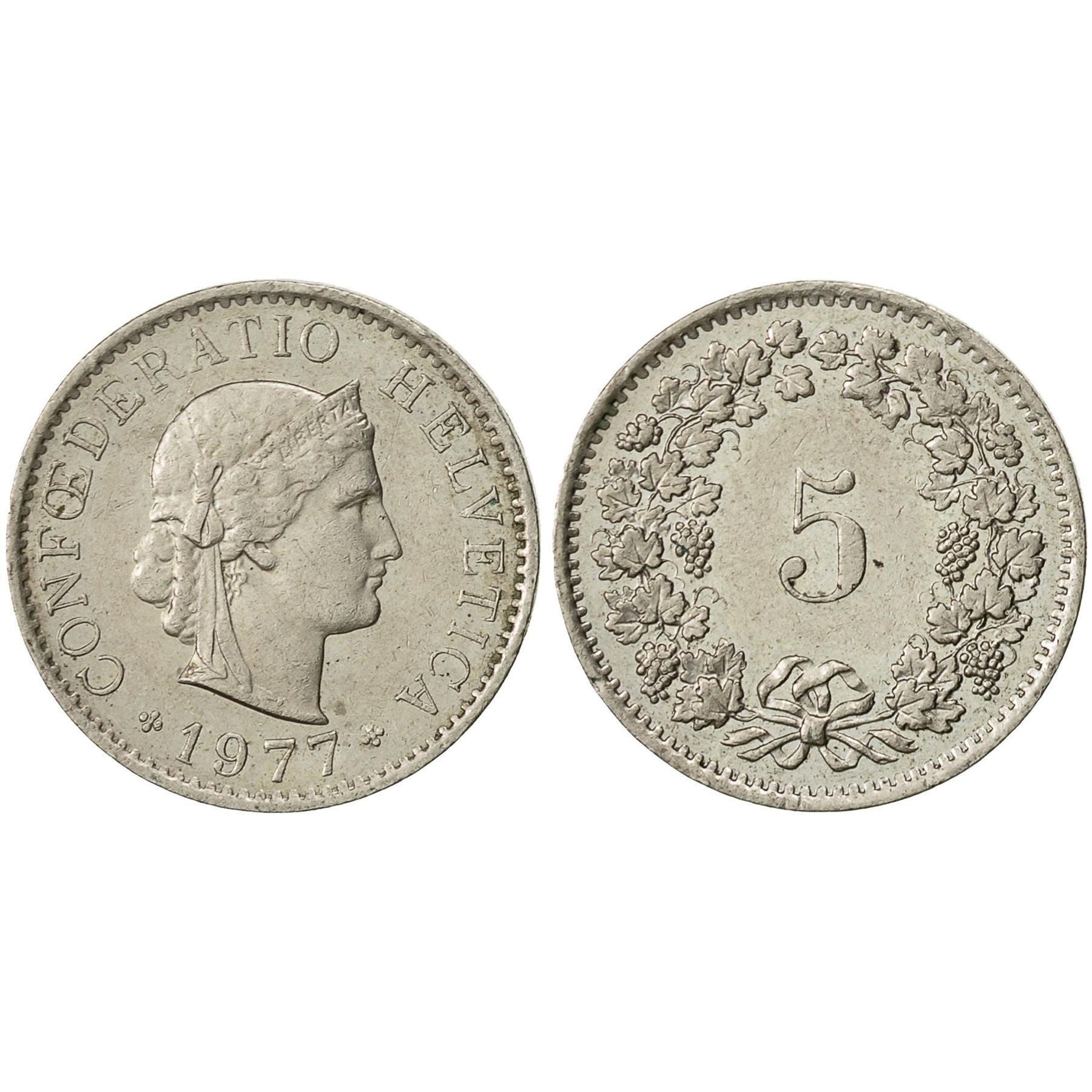 Swiss 6 Coin Set 1 2 5 10 20 Rappen 1/2 Franc | Wheat | Libertas | Hel