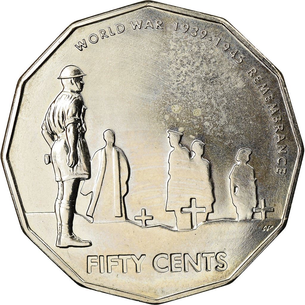 Australia | 50 Cents Coin | End of World War II | Km:746 | 2005
