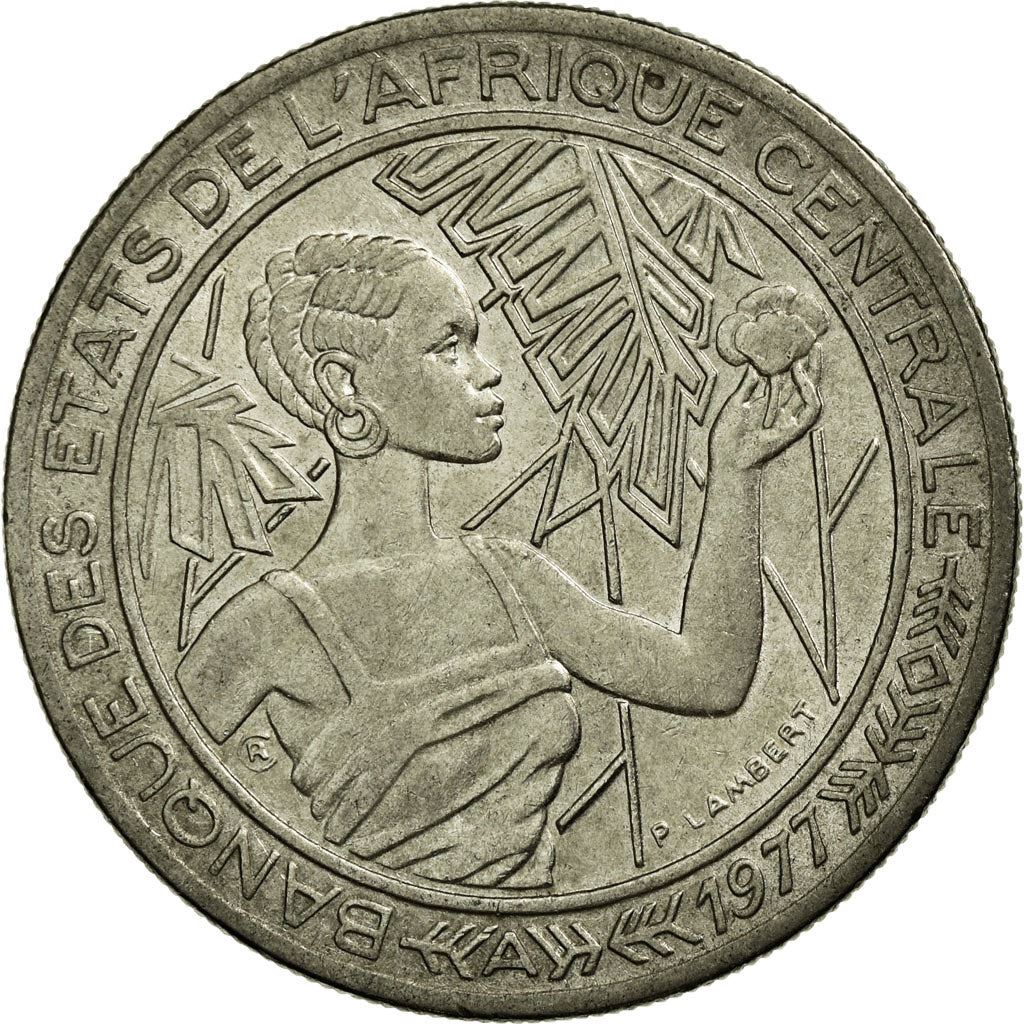 Central African States | 500 Francs Cfa Coin | Woman | Stylized Antelope | Km:12 | 1976 - 1984