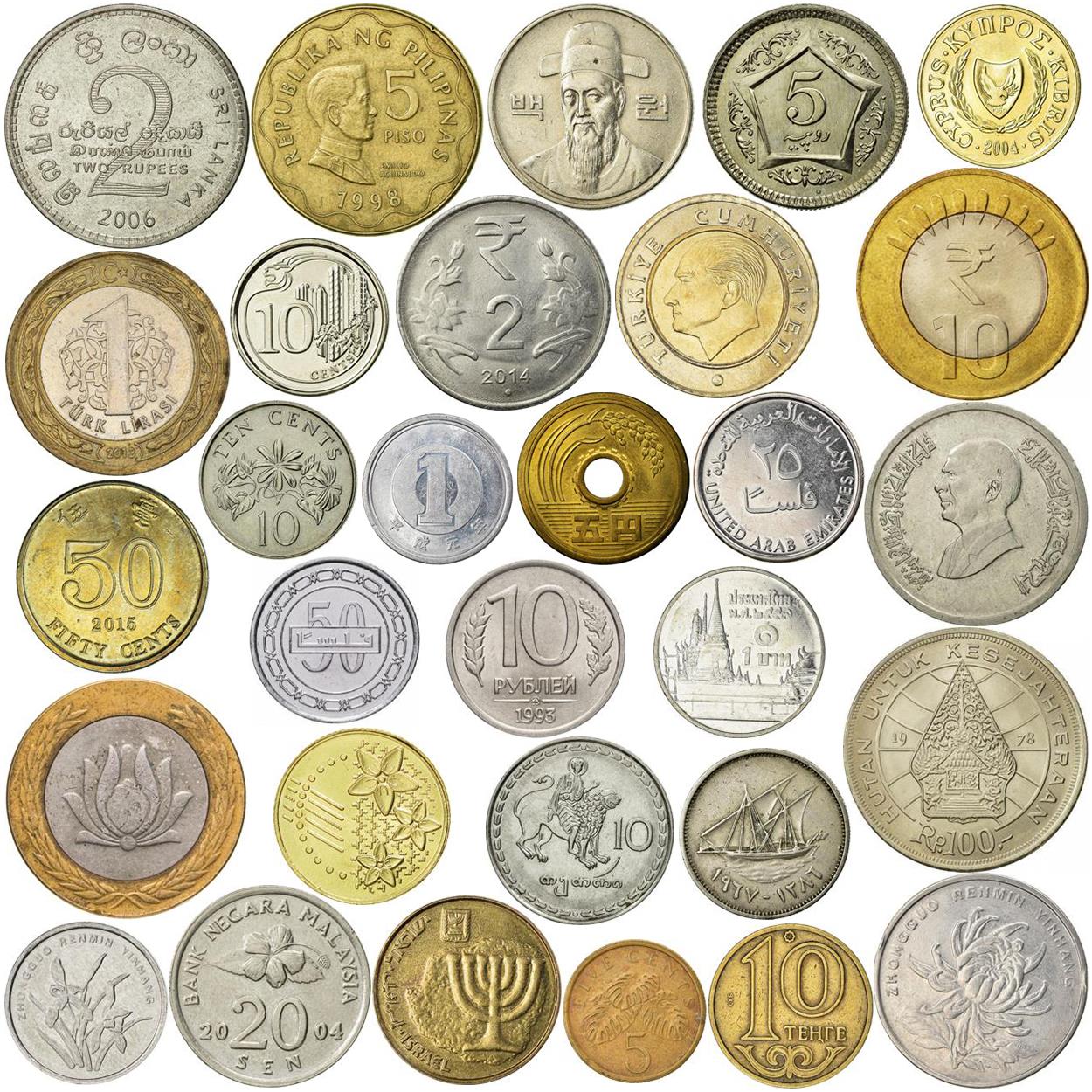Asian Coin Mix - 5, 10, 20, 30, 50, 100 Different Coins - Real Currency from Japan, China, India & More - Wildlife, Temples, Scripts & Symbols - Collector’s World Set