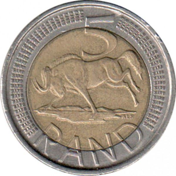 South Africa | 5 Rand Coin | Animals | Wildebeest | Gnu | Km:346 | 2007